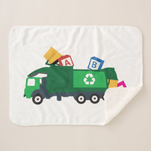 ABC Recycling Garbage Truck Sherpa Blanket