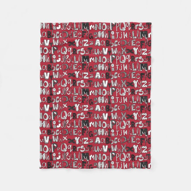 ABC red Fleece Blanket (Front)