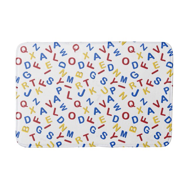 ABC Red Yellow Blue Bath Mat (Front)
