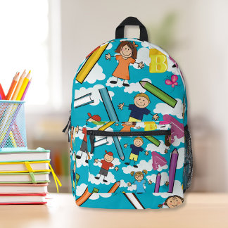 ABC School Children - Clouds Printed Backpack
