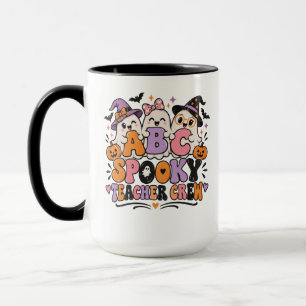 ABC Spooky Teacher Crew Halloween Mug Cute Ghost