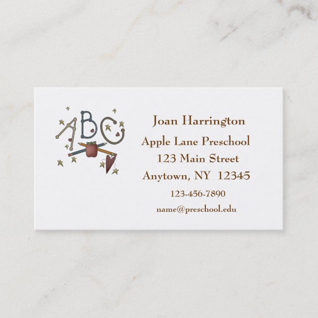 ABC Stars Teacher Business Card (Front)