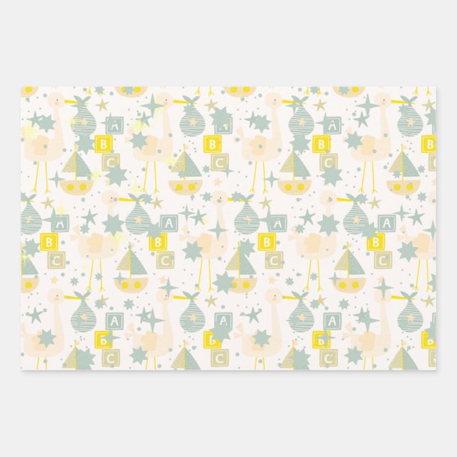 ABC Stork Wrapping Paper Sheet (Front)