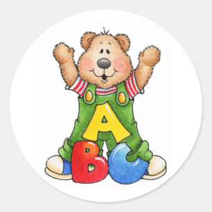 ABC Teddy Bear Classic Round Sticker