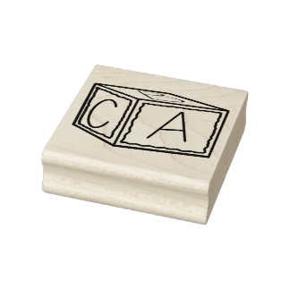 ABC Woodblock Rubber Stamp