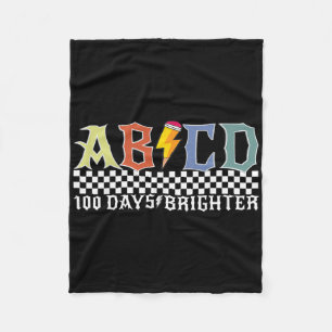 Abcd 100 Days Brighter Rocks Pencil Lightning Boys Fleece Blanket