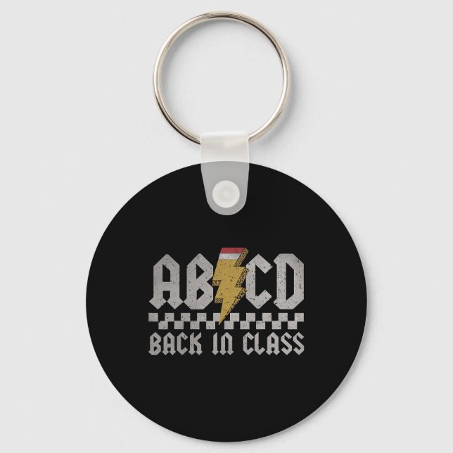 Abcd Back In Cl First Day Back To School Teacher S Key Ring (Front)