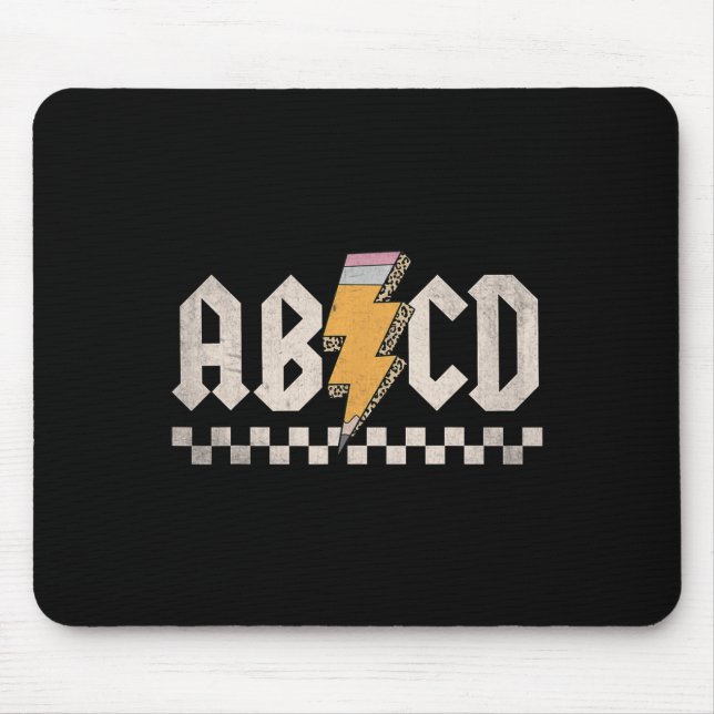 Abcd Back In Cl First Day Back To School Teacher S Mouse Mat (Front)
