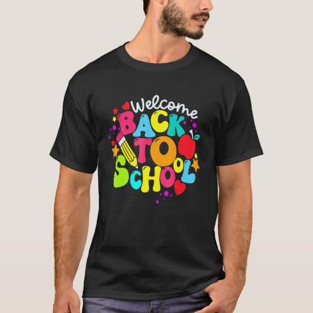 Abcd Back In Class Colourful Back To School  For K T-Shirt (Front)
