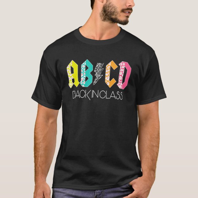 Abcd Back In Class Leopard Back To School 1 T-Shirt (Front)