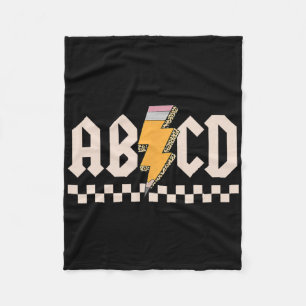 Abcd Ck In Cl First Day Ck To School Teacher Stude Fleece Blanket