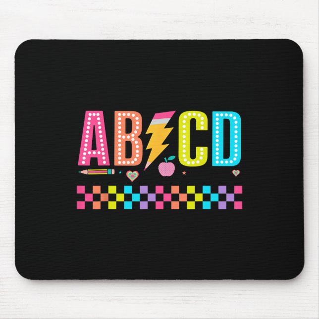 Abcd Ck To School Tee  Mouse Mat (Front)