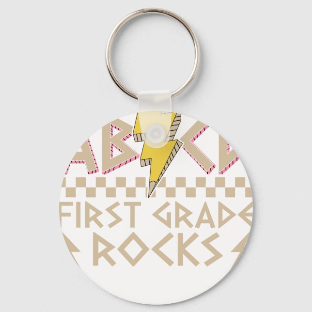 abcd first grade rocks 2 key ring (Front)