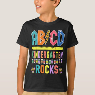 ABCD Kindergarten Rocks Funny Teachers Skeleton T-Shirt