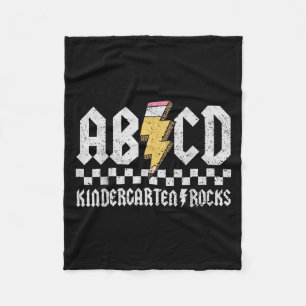Abcd Kindergarten Rocks Pencil Lightning Teachers  Fleece Blanket