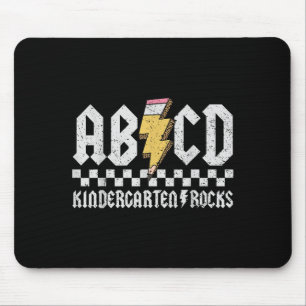 Abcd Kindergarten Rocks Pencil Lightning Teachers Mouse Mat