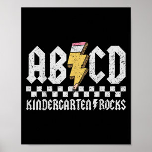 Abcd Kindergarten Rocks Pencil Lightning Teachers  Poster