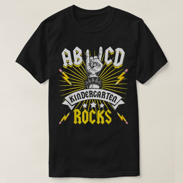 ABCD Kindergarten Rocks Rockmusic Kindergarden Tea T-Shirt (Design Front)
