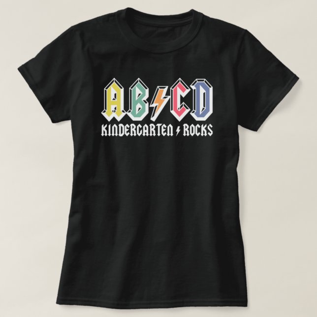 Abcd Kindergarten Rocks T-Shirt (Design Front)