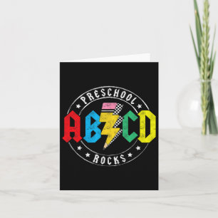 Abcd Preschool Rocks 1st Day Pre-k Teacher Back To Card