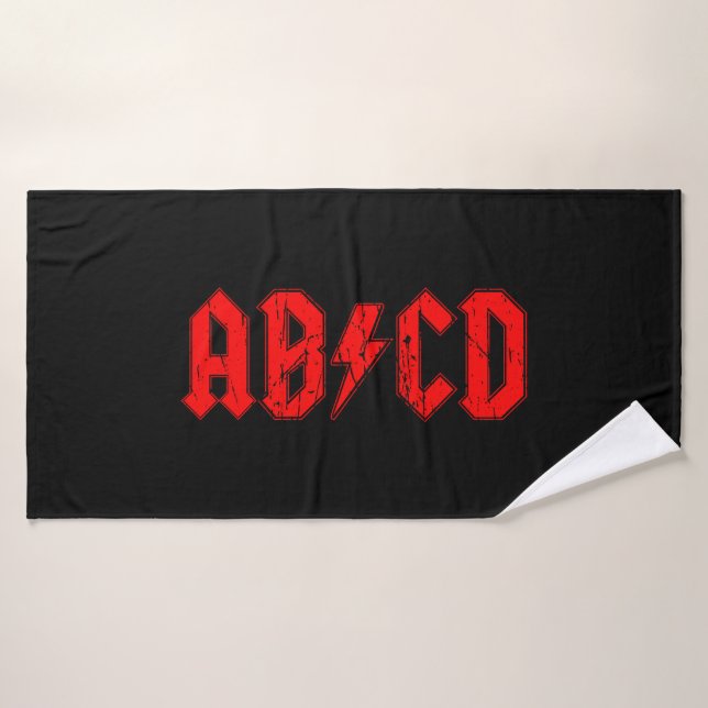 ABCD rock music funny symbol fake acdc joke school Bath Towel (Bath Towel)