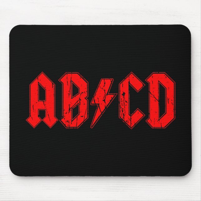 ABCD rock music funny symbol fake acdc joke school Mouse Mat (Front)