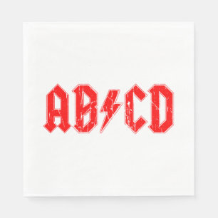 ABCD rock music funny symbol fake acdc joke school Napkin