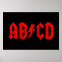 ABCD rock music funny symbol fake acdc joke school