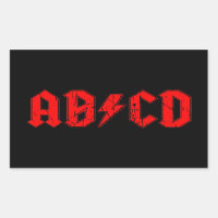 ABCD rock music funny symbol fake acdc joke school
