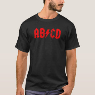 ABCD rock music funny symbol fake acdc joke school T-Shirt