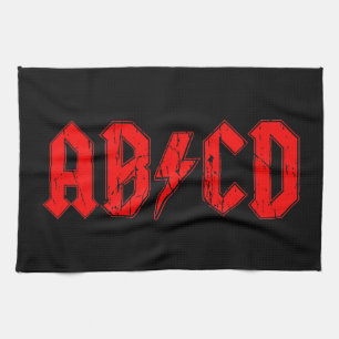 ABCD rock music funny symbol fake Tea Towel