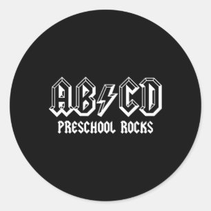 Abcd Rocks Ck To School Preschool Rocks Fun Teache Classic Round Sticker