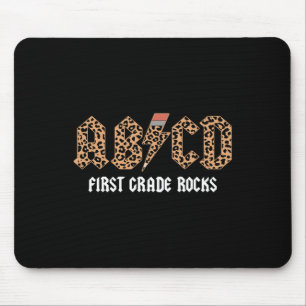 Abcd Rocks First Grade Back To School Leopard Teac Mouse Mat