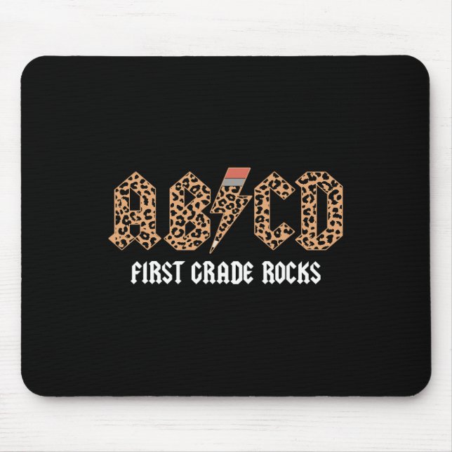 Abcd Rocks First Grade Back To School Leopard Teac Mouse Mat (Front)