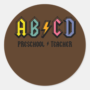 ABCD school Rocks Preschool Teacher life teaching Classic Round Sticker