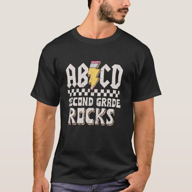 ABCD Second Grade Rocks Back To School 2nd Grade T T-Shirt (Front)