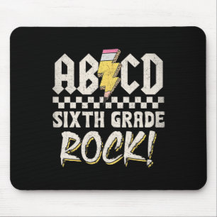 Abcd Sixth Grade Rock Back To School First Day Of Mouse Mat
