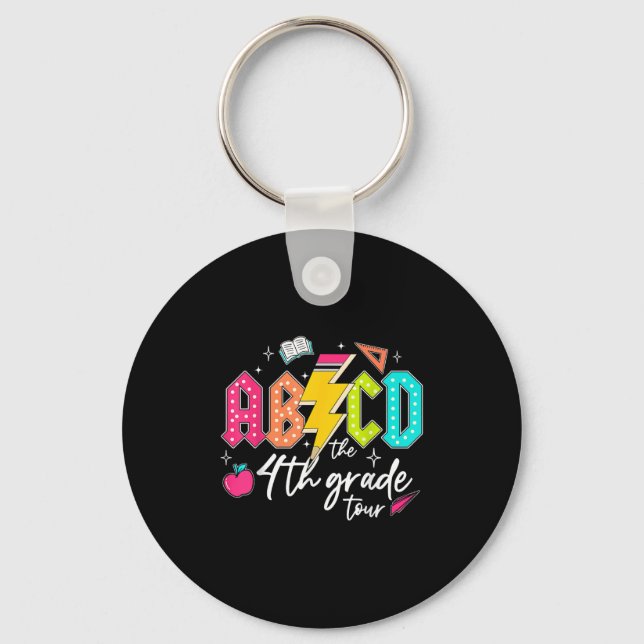 Abcd The 4th Grade Tour Pencil Lightning Rock Boys Key Ring (Front)