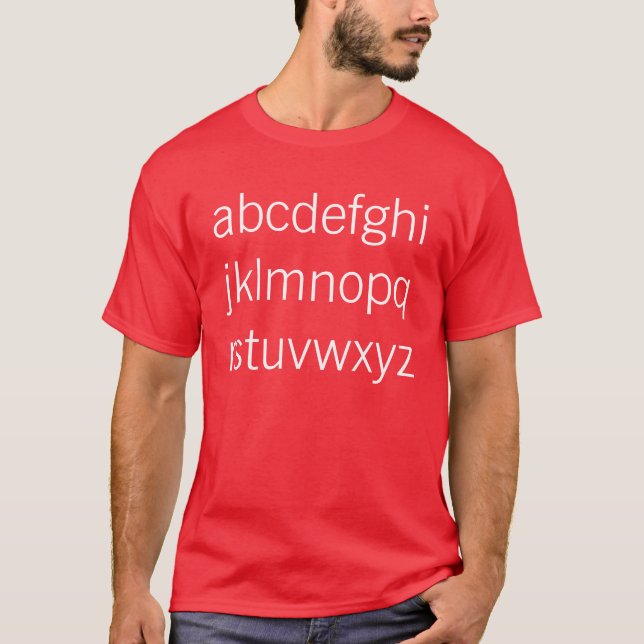 abcdefghijklmnopqrstuvwxyz T-Shirt (Front)