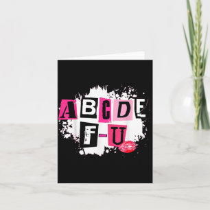 Abcdefu Retro Funny Heart Valentine's Day  Card