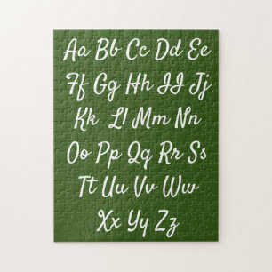 Abcedario puzzle for practice cursive