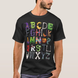 ABCs Alphabet Funny Halloween Learning Kindergarte T-Shirt