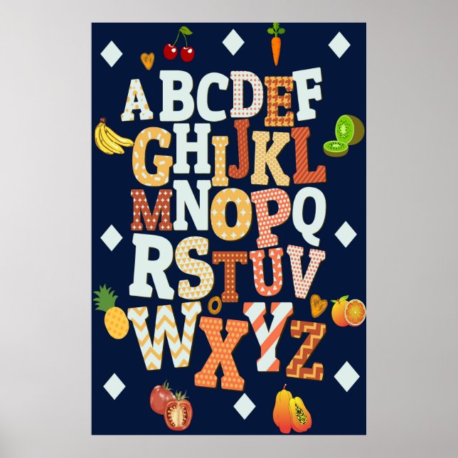 ABCs alphabet homeschool classroom chart poster (Front)
