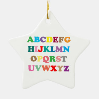 ABC's colorful letters Ceramic Tree Decoration