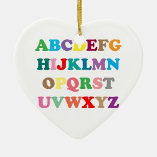ABC's colorful letters Ceramic Tree Decoration