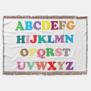 ABC's colourful lettering Throw Blanket