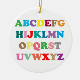 ABC's colourful letters Ceramic Tree Decoration