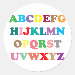 ABC's colourful letters Classic Round Sticker