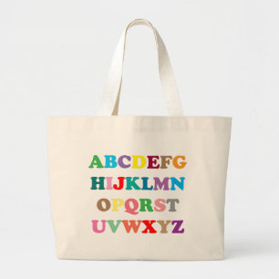 ABC's colourful letters Large Tote Bag