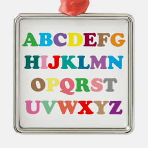 ABC's colourful letters Metal Tree Decoration